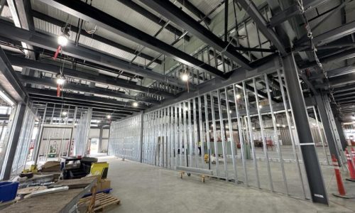 Interior metal stud framing